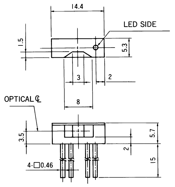 光電傳感器（光學(xué)傳感器）OM-2607尺寸規(guī)格