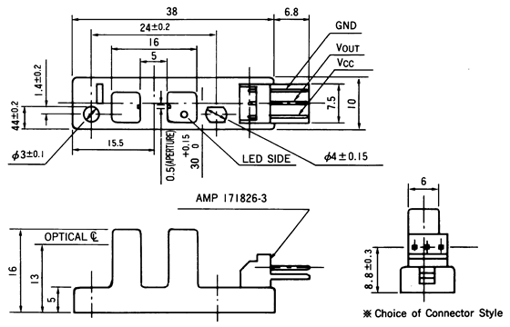 光電傳感器（光學傳感器）OJ-3502尺寸規(guī)格