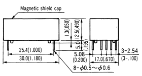PA3A系列干簧繼電器（磁簧繼電器/舌簧繼電器）尺寸