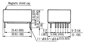 PA4A干簧繼電器（磁簧繼電器/舌簧繼電器）尺寸