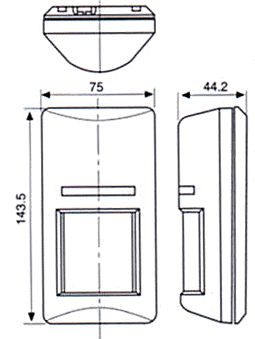 紅外線檢測器（防盜報警器/紅外線報警器）XC-1M尺寸規(guī)格